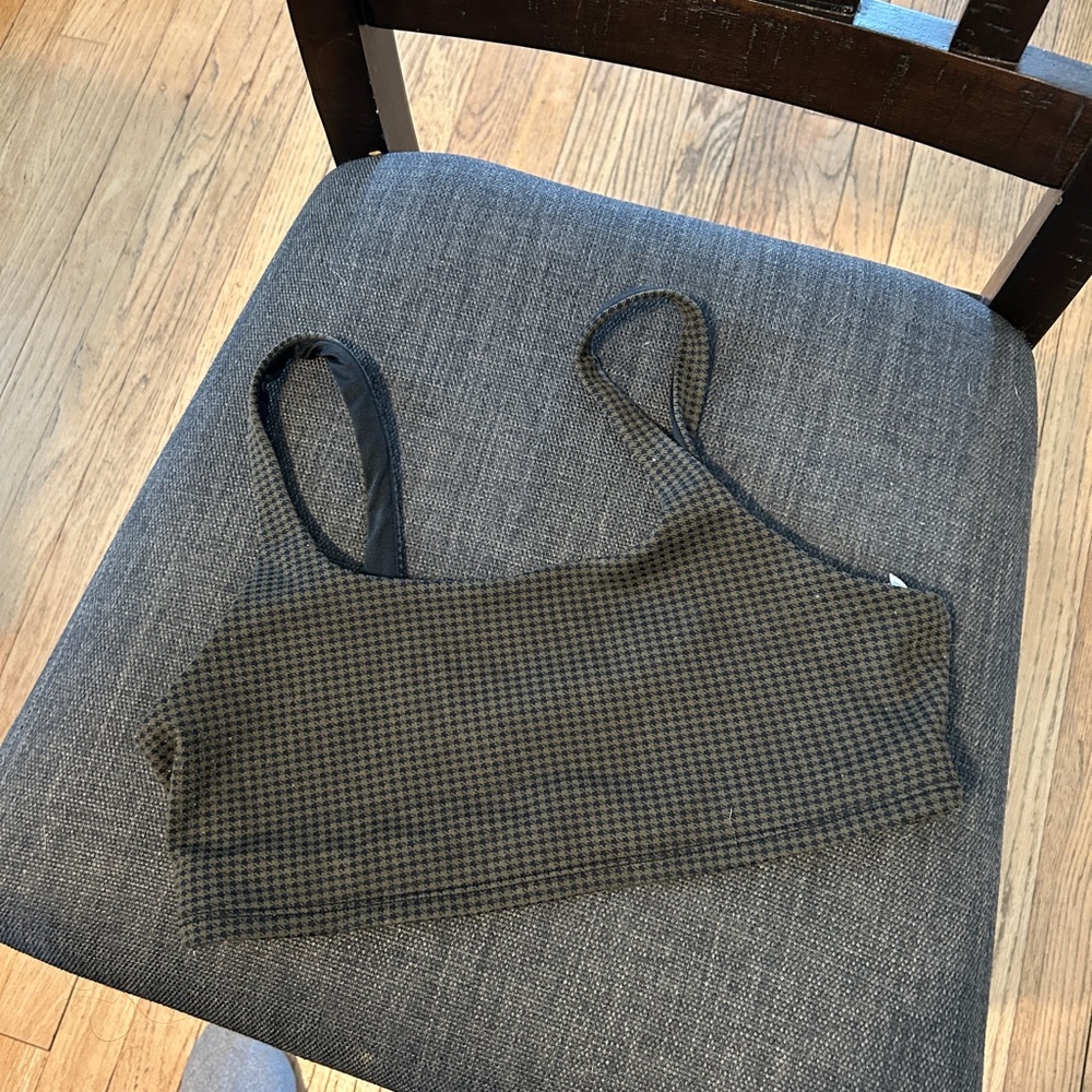 Alo yoga olive green micro houndstooth medium bra